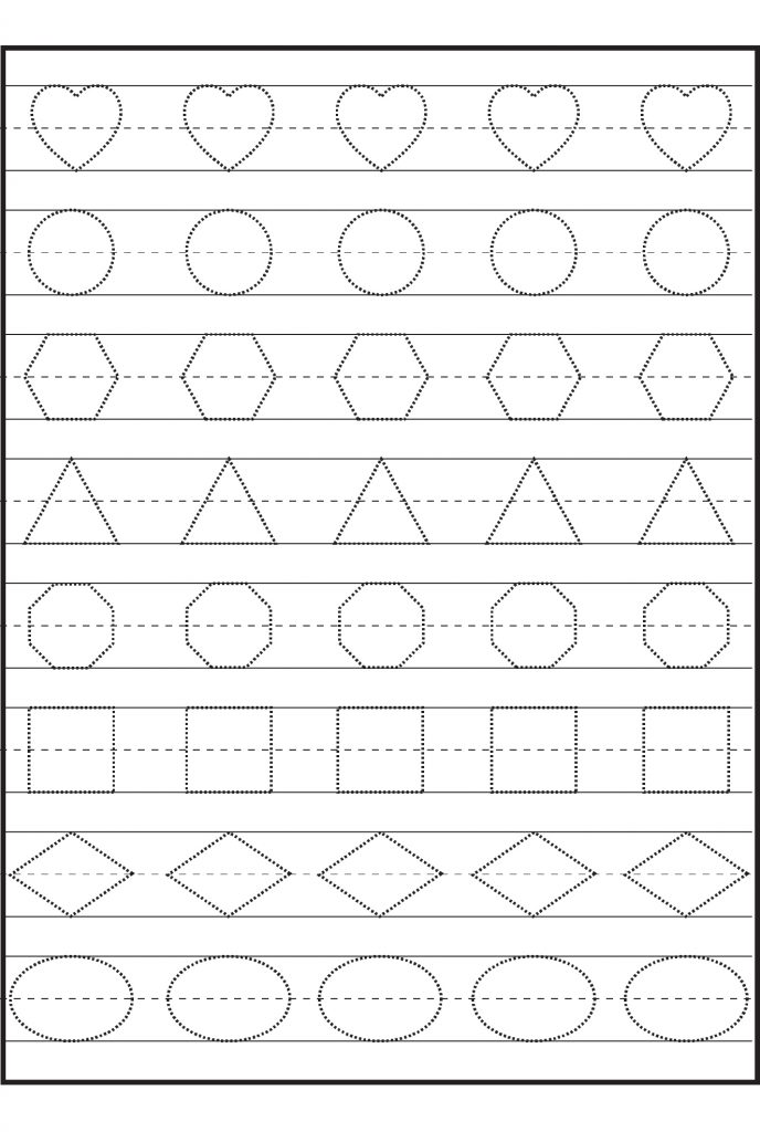 Preschool Shapes Tracing Worksheets