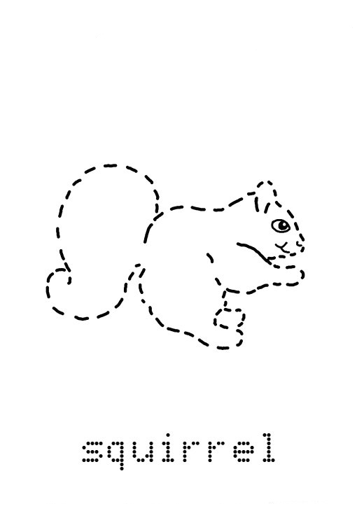 Preschool Squirrel Tracing Worksheet