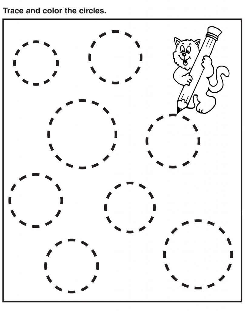 Preschool Tracing Circles Worksheets