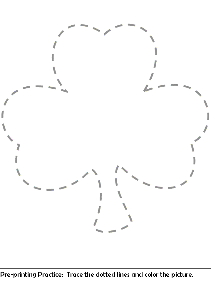 Preschool Tracing Worksheets - Shamrock