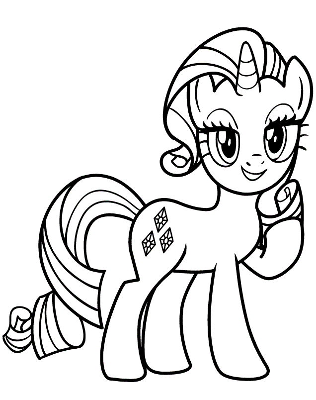 Pretty Rarity Coloring Pages