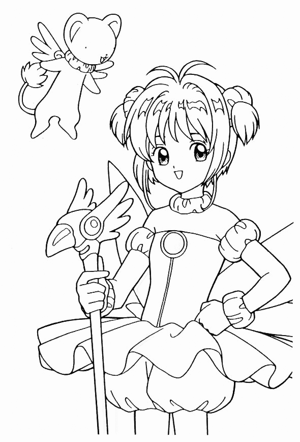 Pretty Sakura Coloring Page