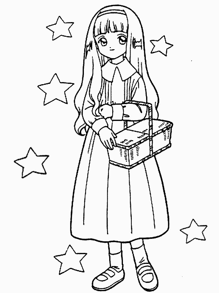 Pretty Tomoyo Coloring Page