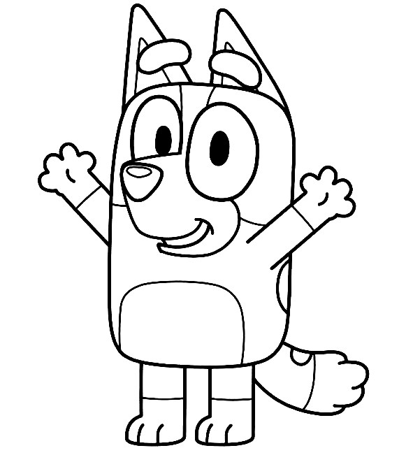 Pretzel Bluey Coloring Pages