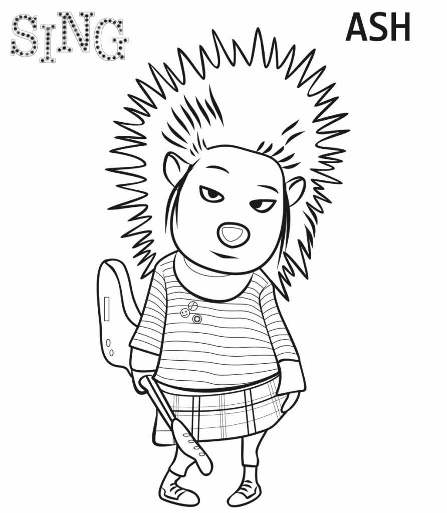 Print Ash from Sing Coloring Page