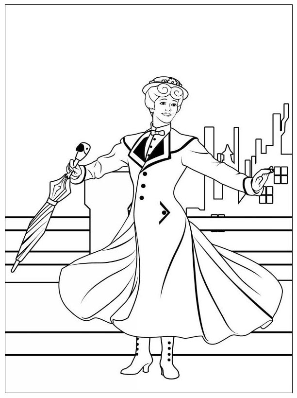 Print Mary Poppins Coloring Sheets