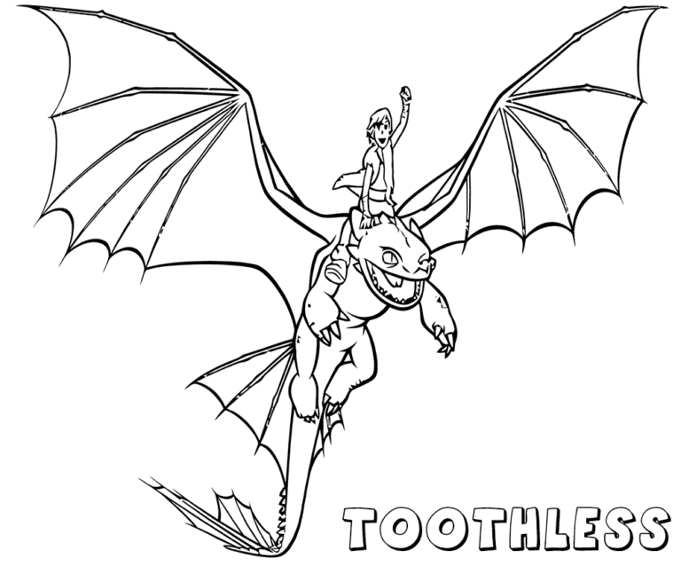 Print Toothless Coloring Pages