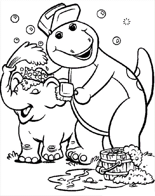 Printable Barney Coloring Page For Kids