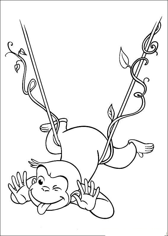 Printable Curious George Coloring Page