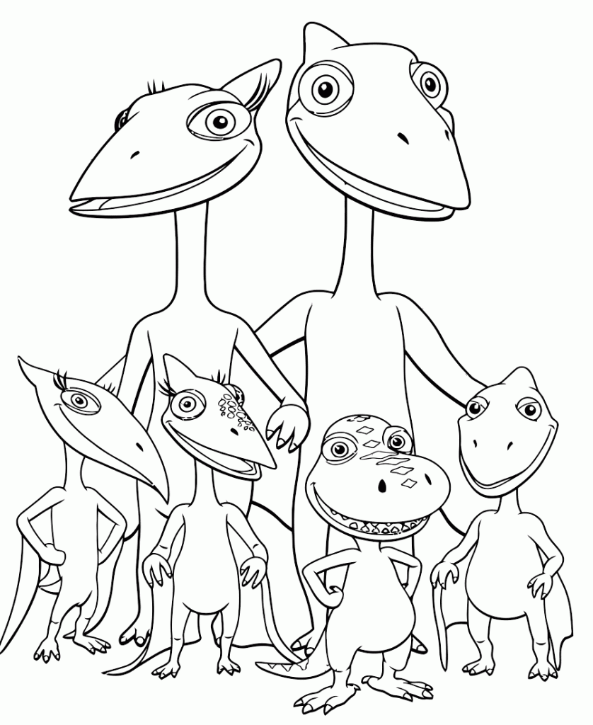 Pteranodon Family - Dinosaur Train Coloring Page