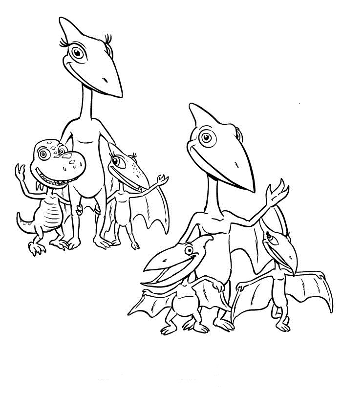 Pteranodon Family - Dinosaur Train Coloring Page