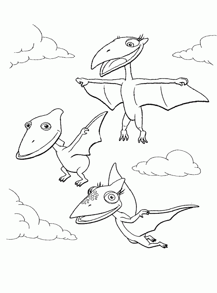 Pteranodons Flying - Dinosaur Train Coloring Page
