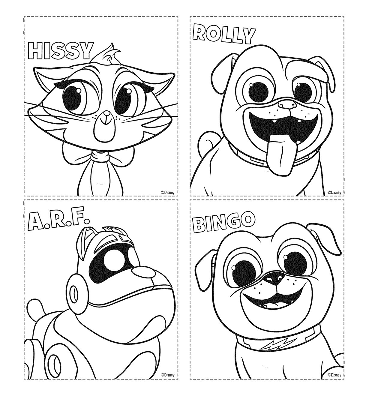 Puppy Dog Pals Characters Coloring Pages