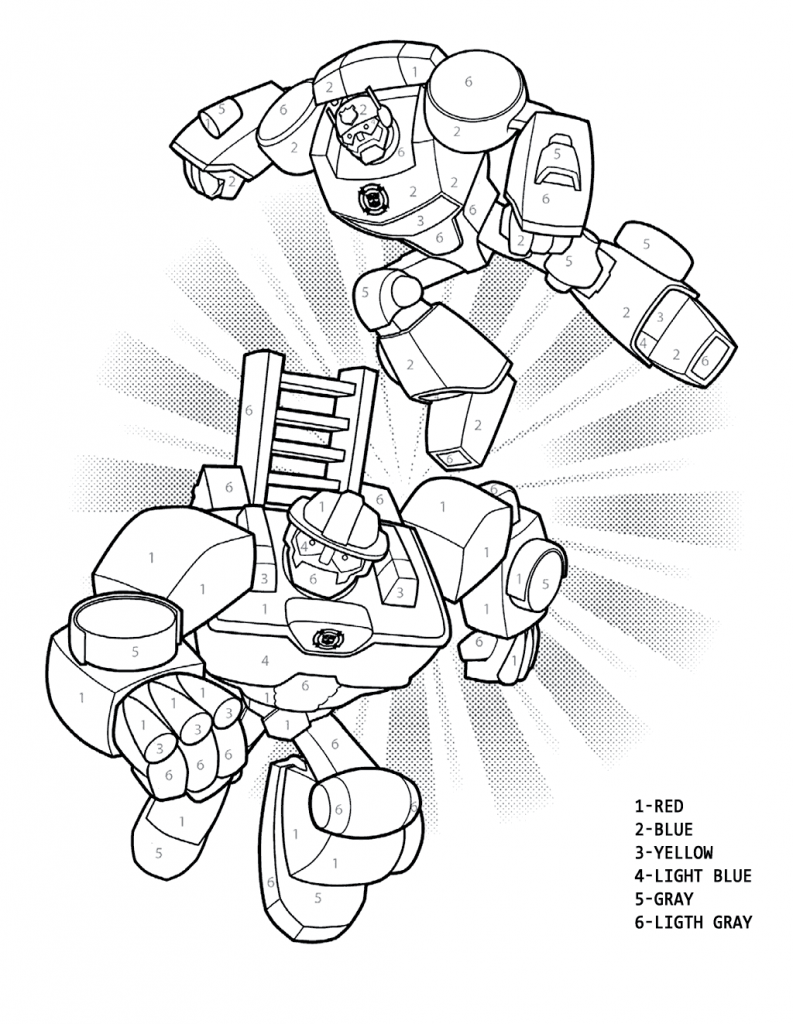 Rescue Bots Color by Number