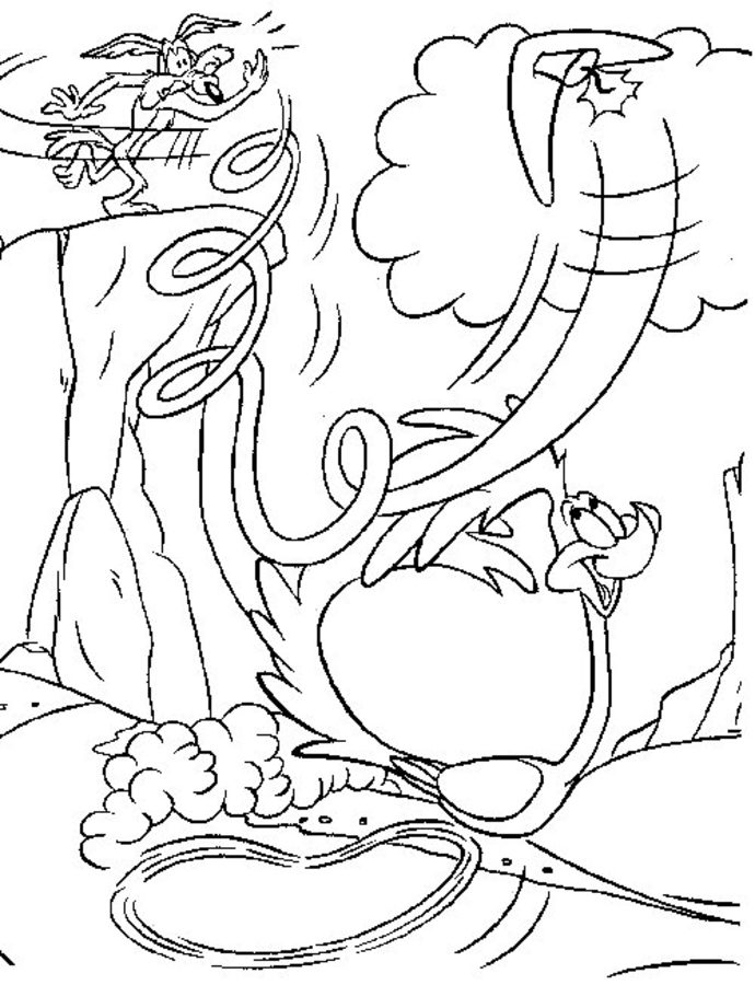 Road Runner Scene Coloring Page