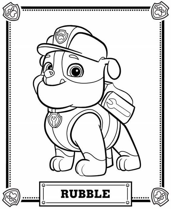 Rubble - Paw Patrol Coloring Pages