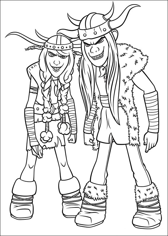 Ruffnut and Tuffnut - How to Train Your Dragon Coloring Page