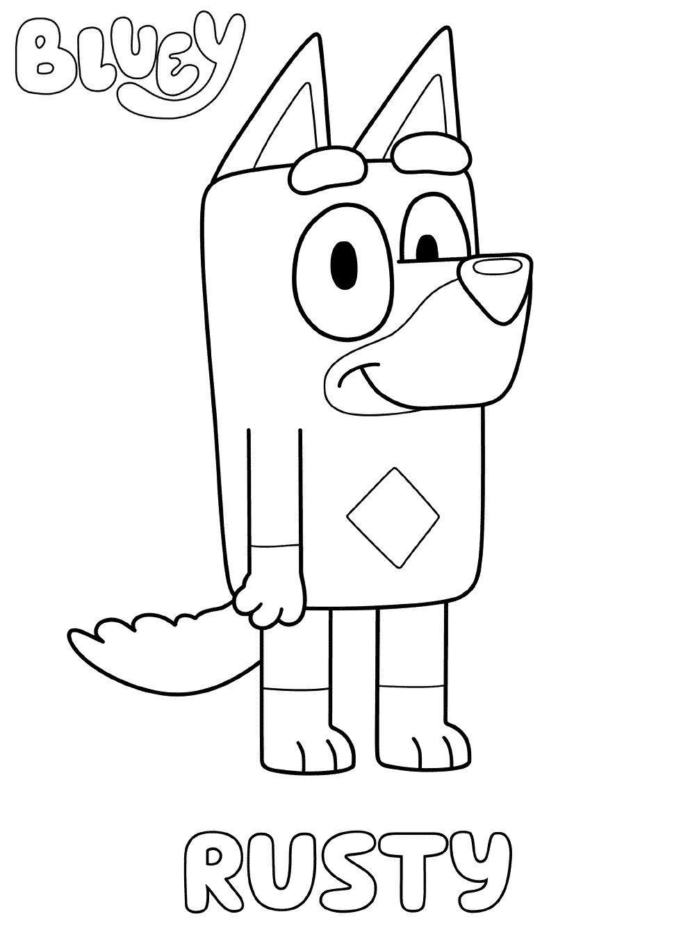Rusty Bluey Coloring Pages