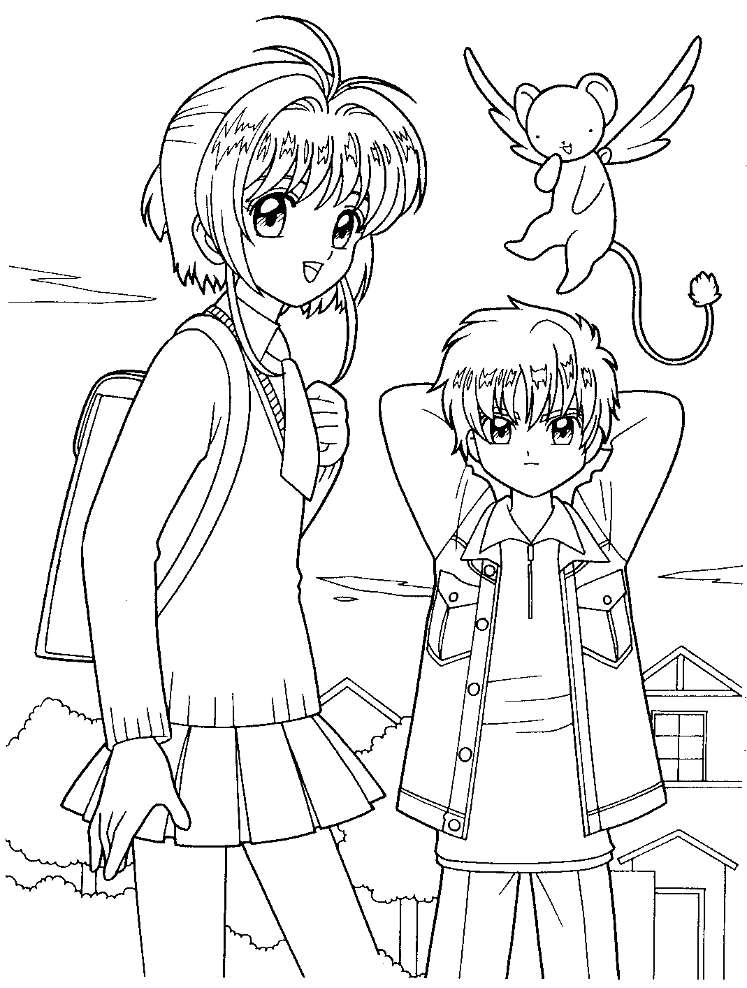 Sakura And Syaoran Coloring Page