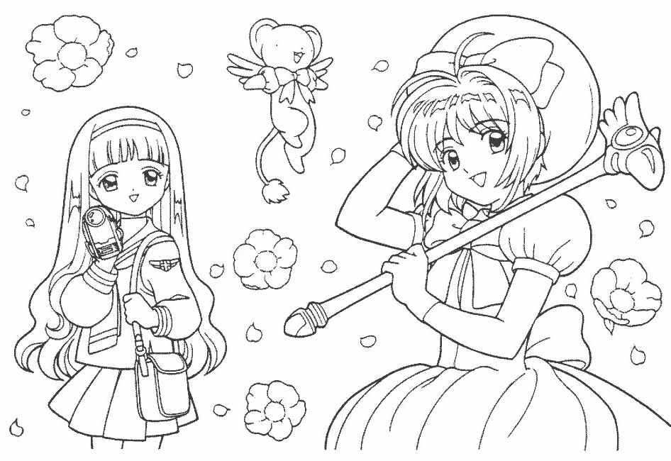 Sakura And Tomoyo Coloring Pages
