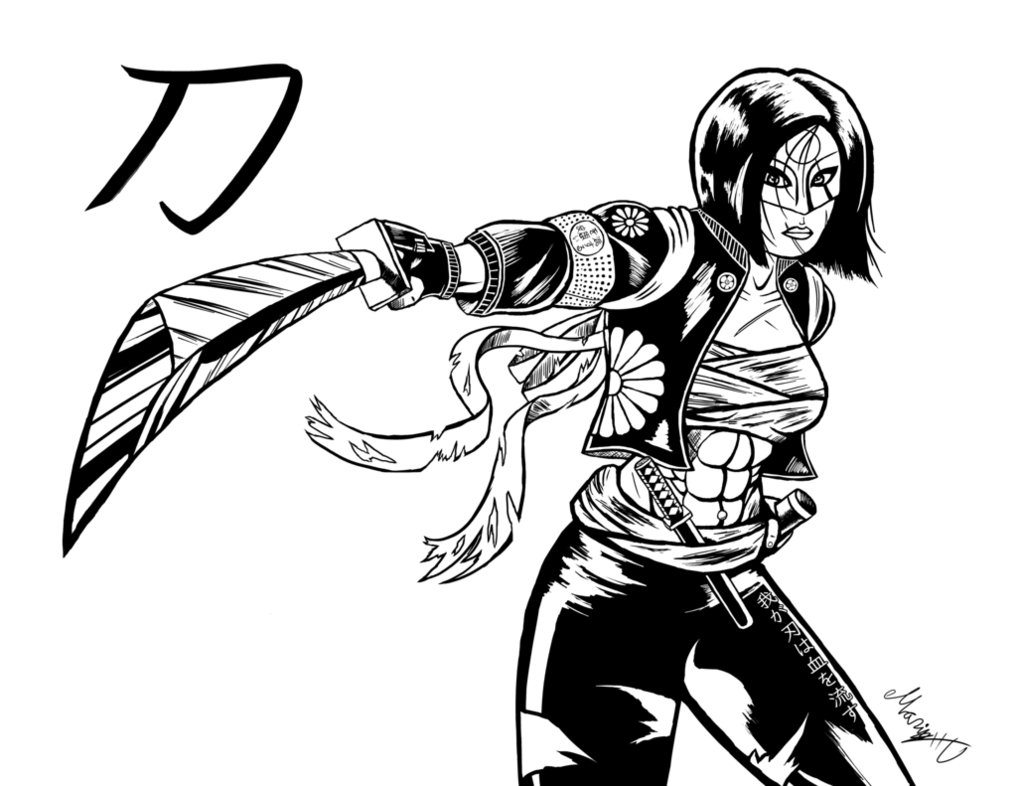 Samurai Katana - Suicide Squad Coloring Pages