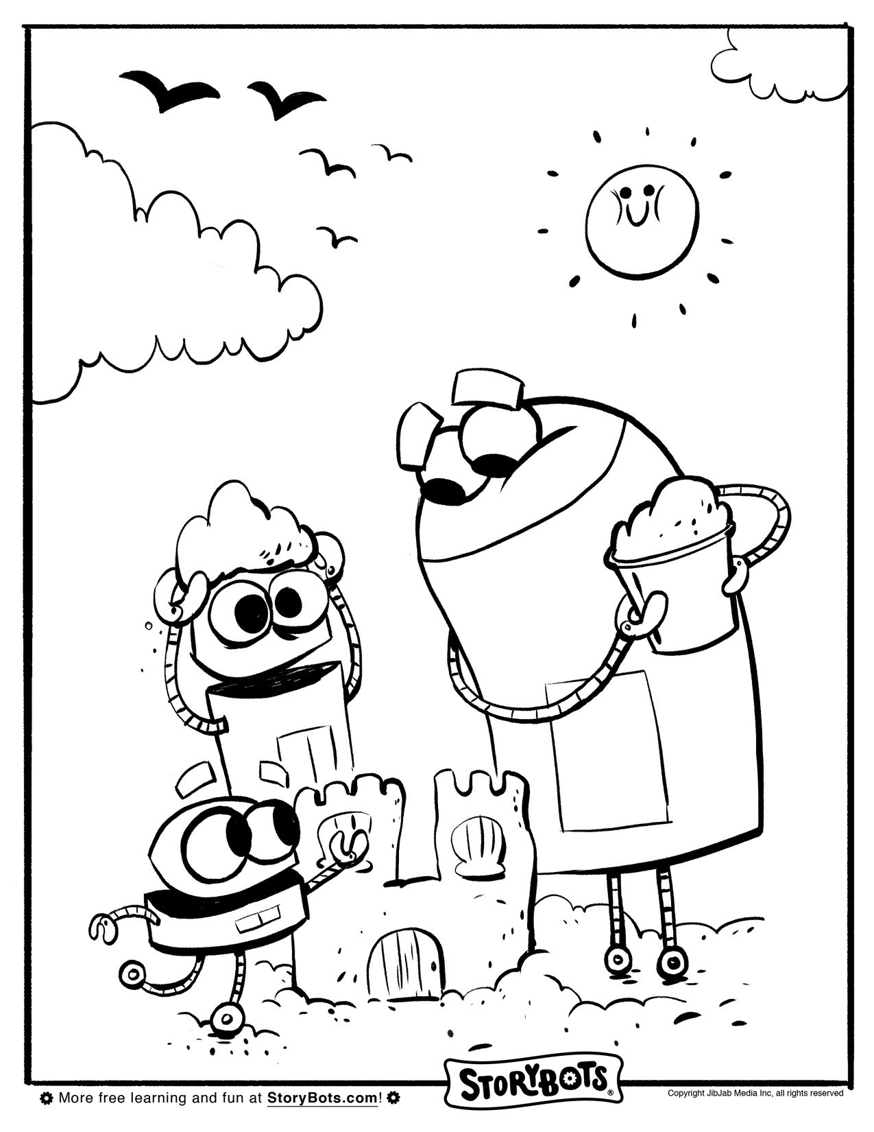 Sand Castle Storybots Coloring Pages