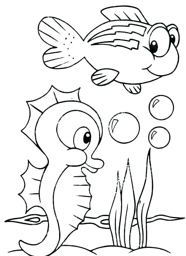 Seahorse - Ocean Coloring Pages