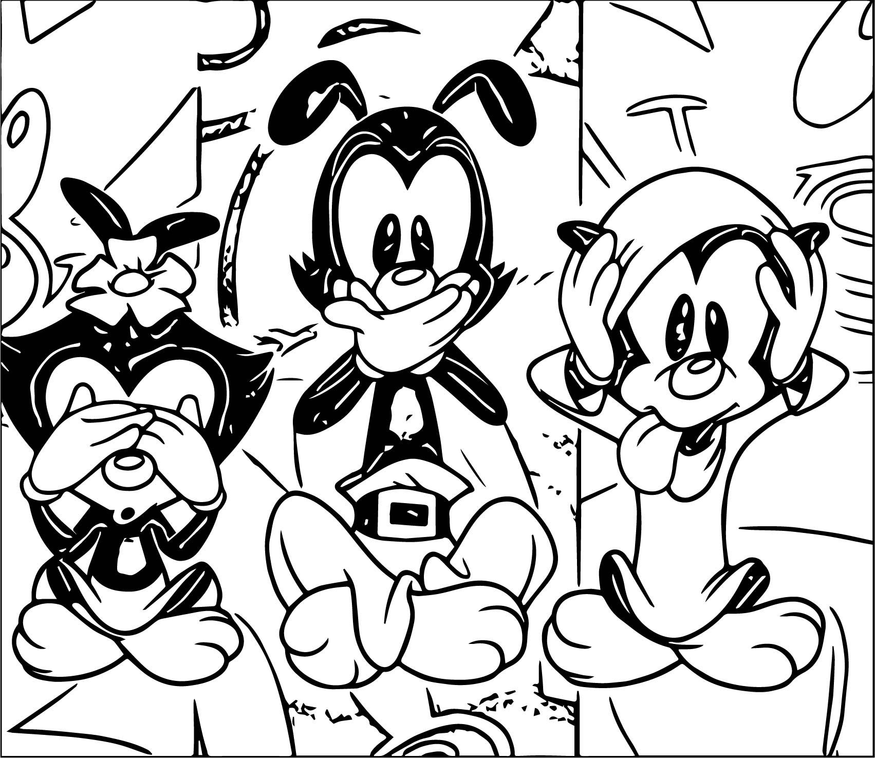 See Speak Hear No Animaniacs Coloring Page
