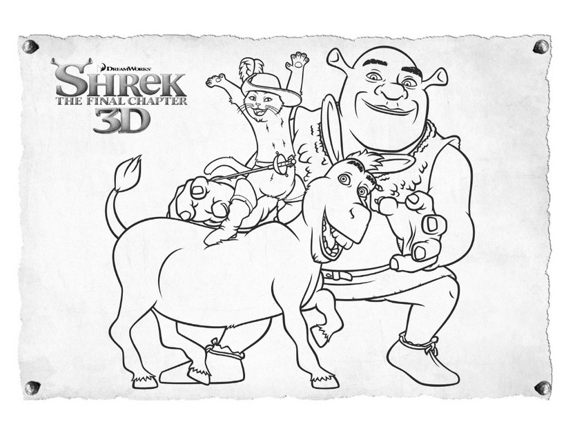 Shrek Printable Coloring Pages