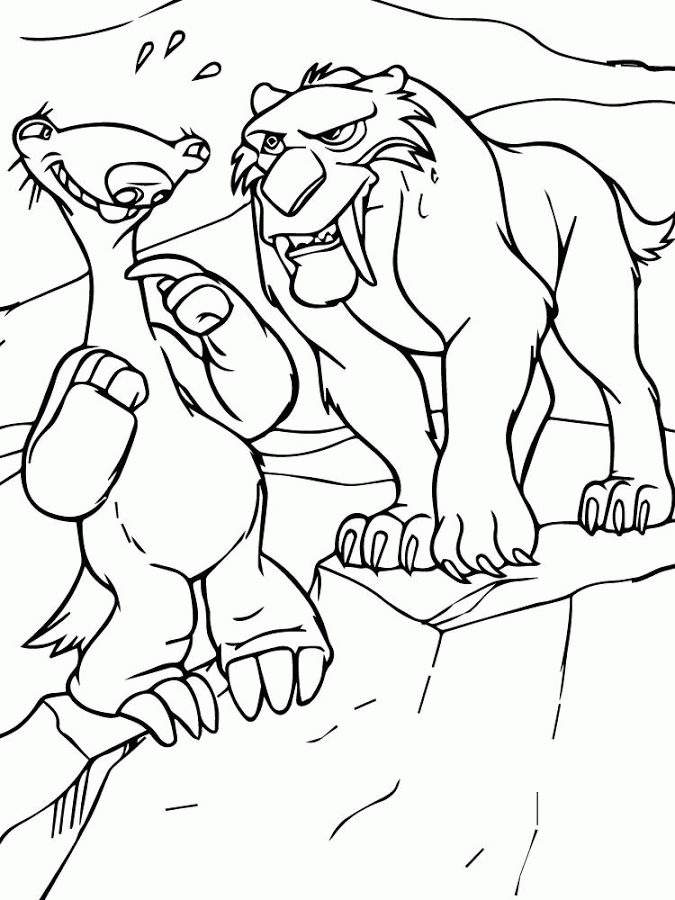 Sid and Diego Ice Age Coloring Pages
