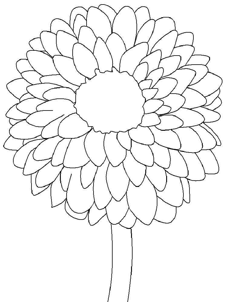 Simple Dahlia Coloring Page