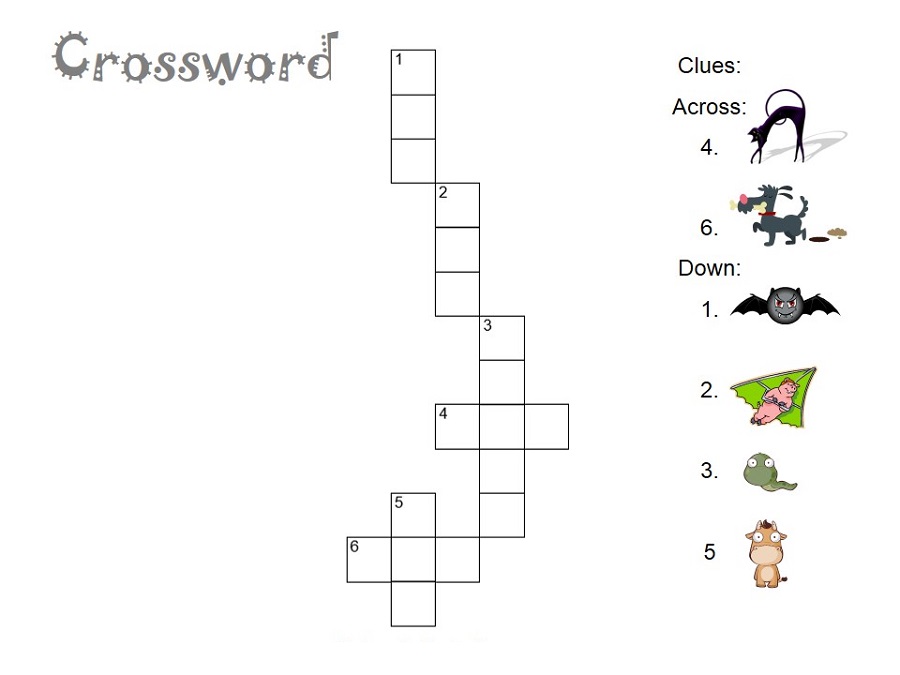 Simple Crossword Puzzle Printables for Kids