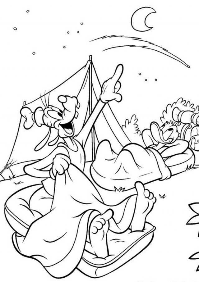 Sleeping under the Stars Coloring Page