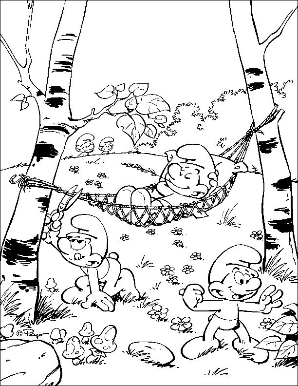 Smurf Forest Coloring Page