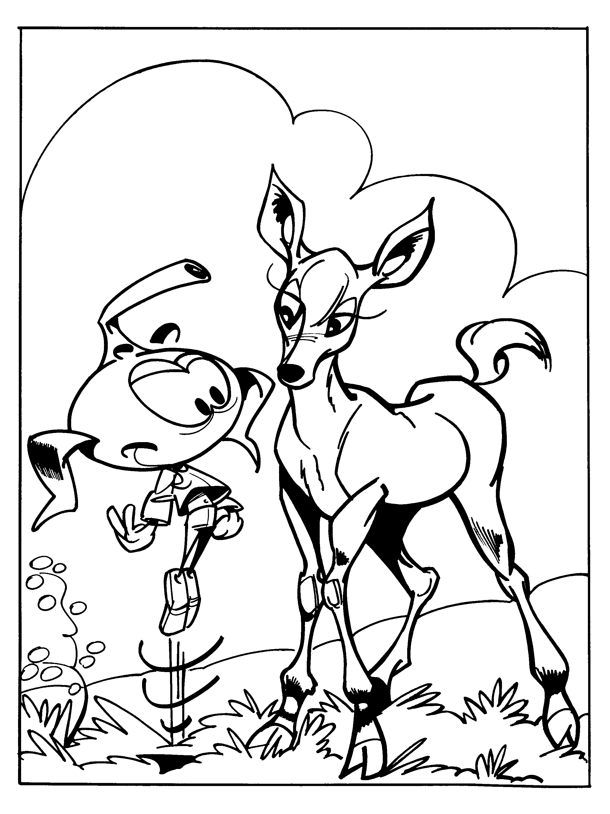 Snork And Deer Coloring Page