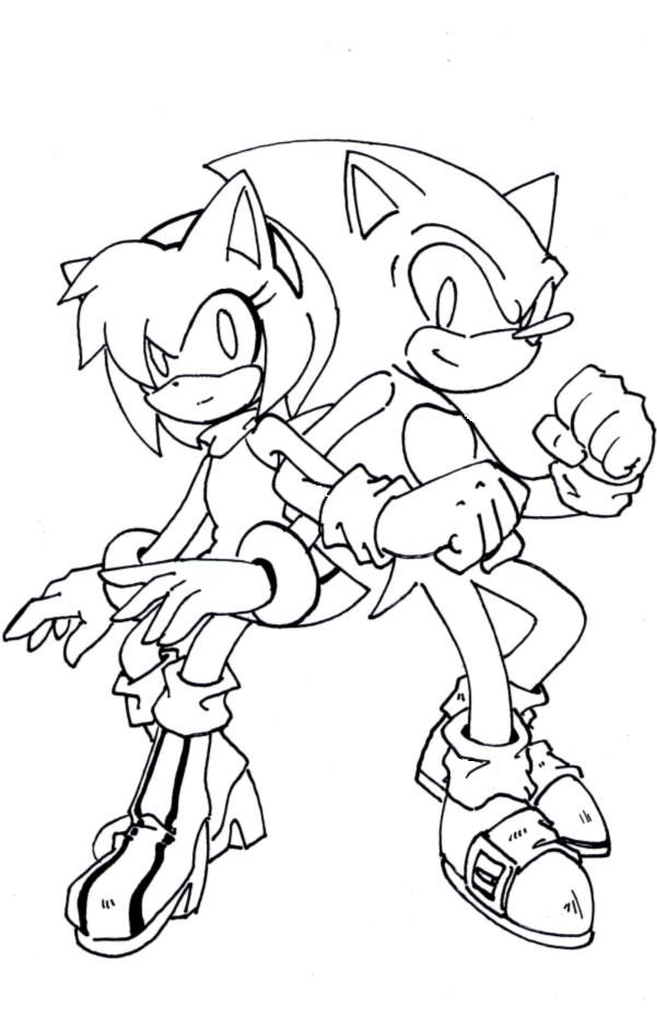 Sonic And Amy Rose Coloring Pages