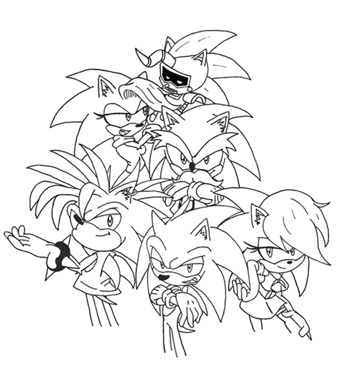 Sonic Characters Coloring Page