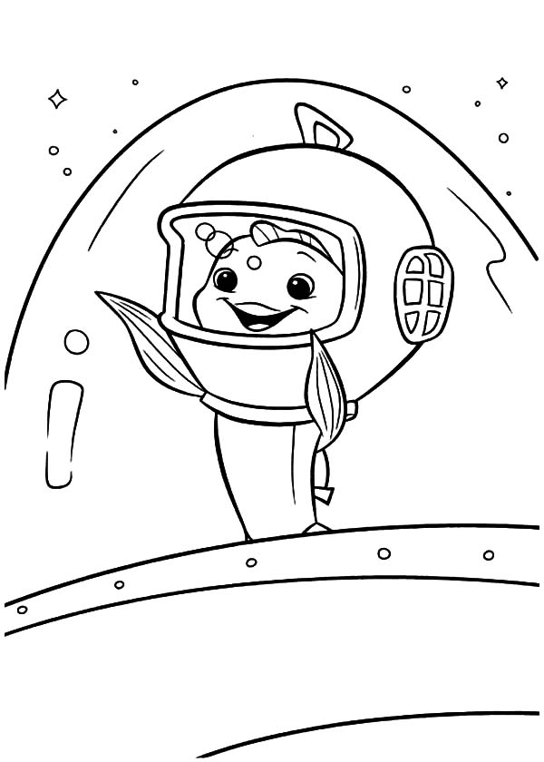 Space Fish Chicken Little Coloring Pages