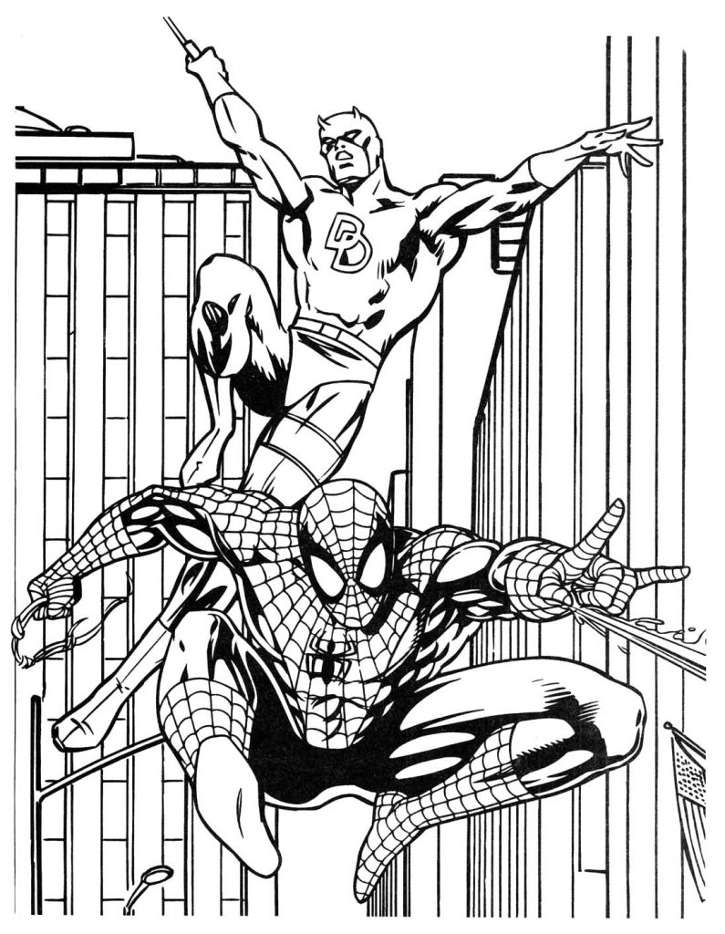 Spiderman Superhero Coloring Page