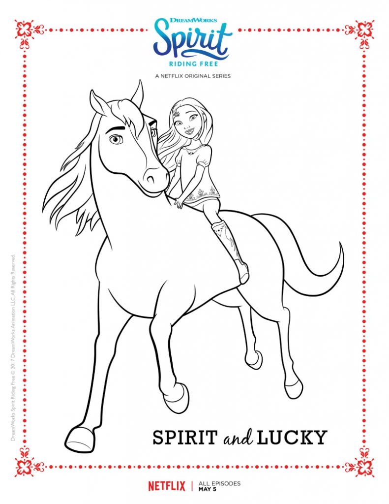 Spirit And Lucky Coloring Page