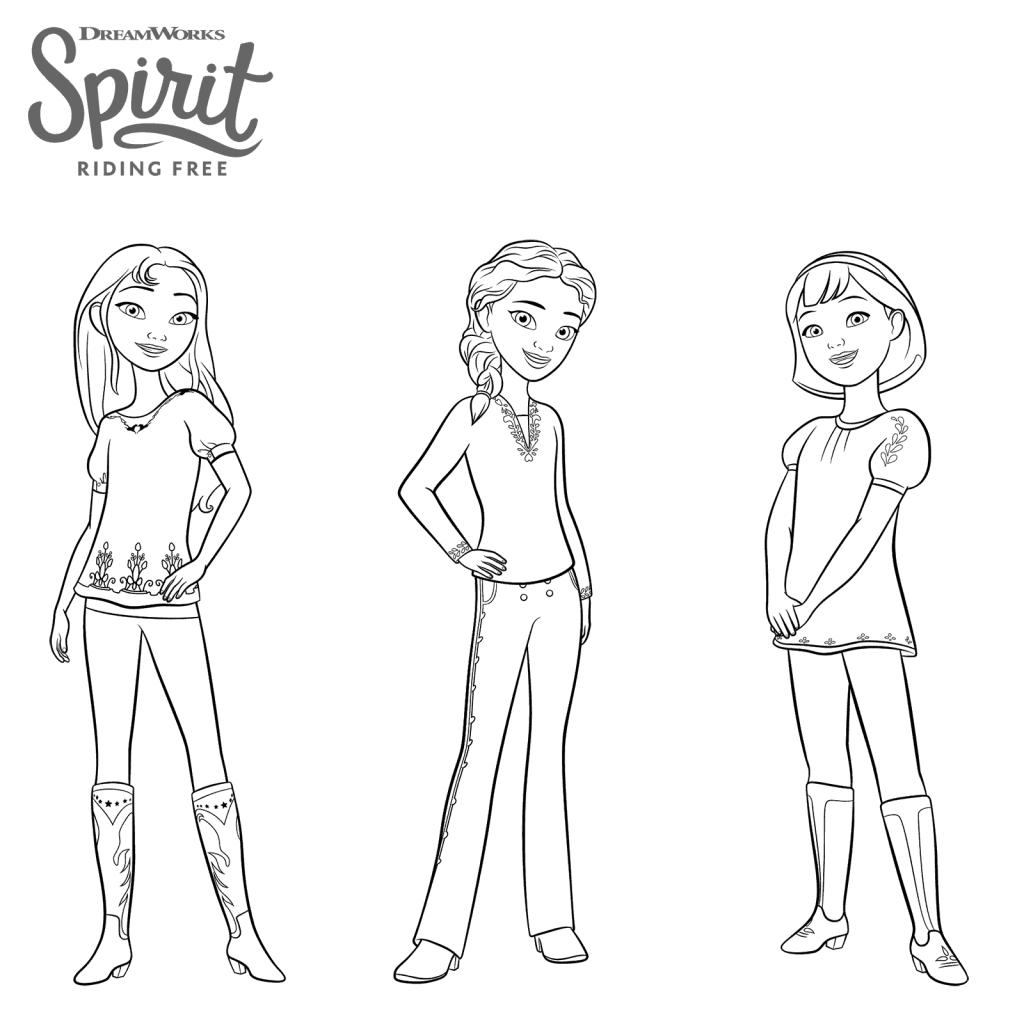 Spirit Riding Free Girls Coloring Page