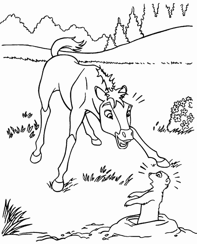 Spirit Riding Free Scene Coloring Page