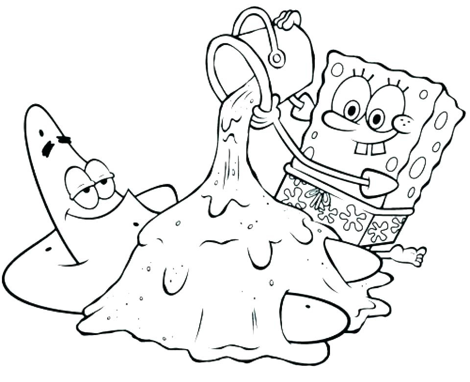 Spongebob Beach Coloring Page