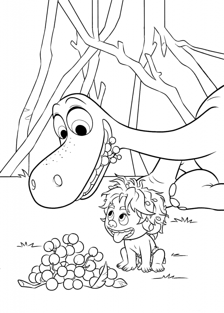 Spot And Arlo Eat Berries Good Dinosaur Coloring Pages