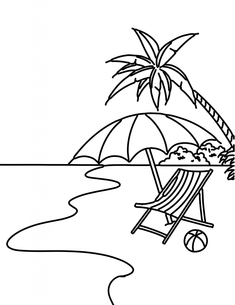 Spot at the Beach Coloring Page
