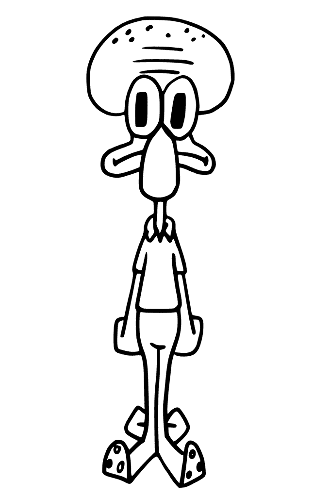 Squidward Coloring Pages