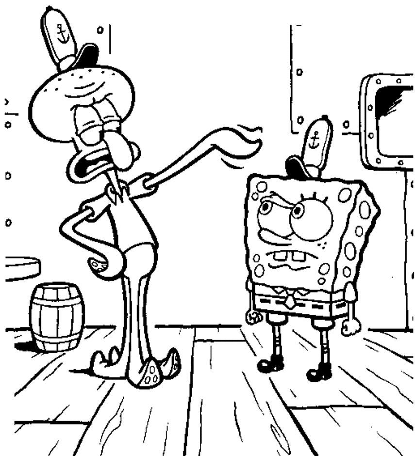 Squidward Talking To Spongebob Coloring Pages