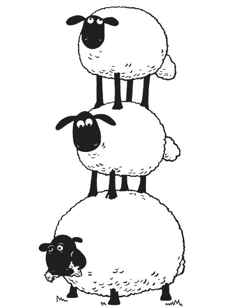 Stacked Sheep Coloring Pages