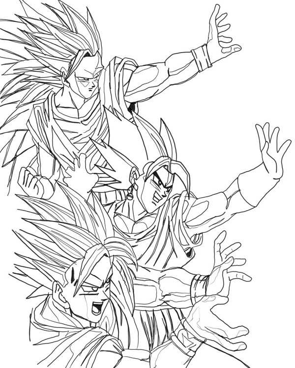 Stages of Goku - Dragon Ball Z Coloring Pages