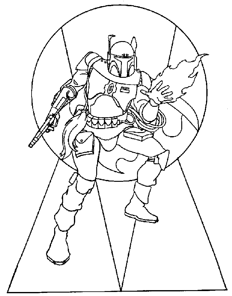 Star Wars Coloring Page Boba Fett